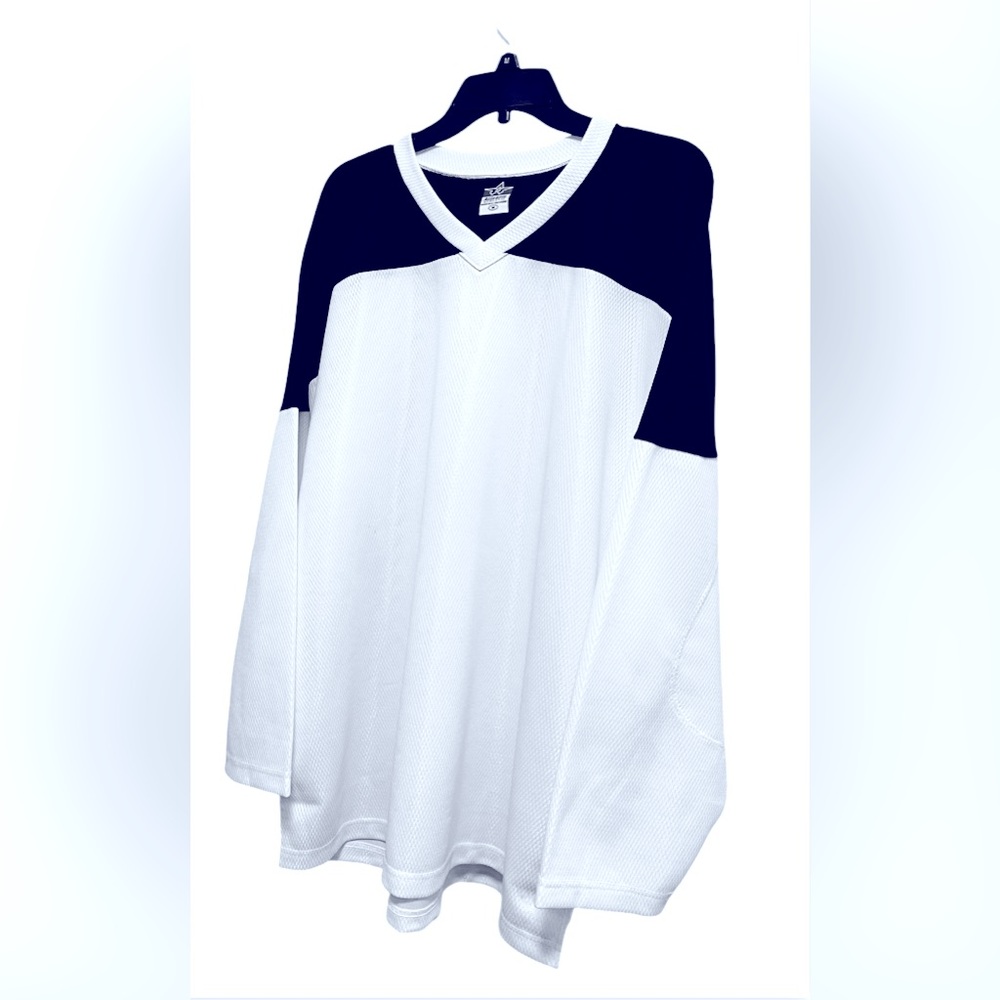 ALLESON ATHLETIC JERSEY MEN’S LONG SLEEVE OVERSIZED V-NECK  WHITE COLOR MEDIUM